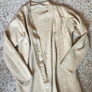 Tan button up cardigan with pockets